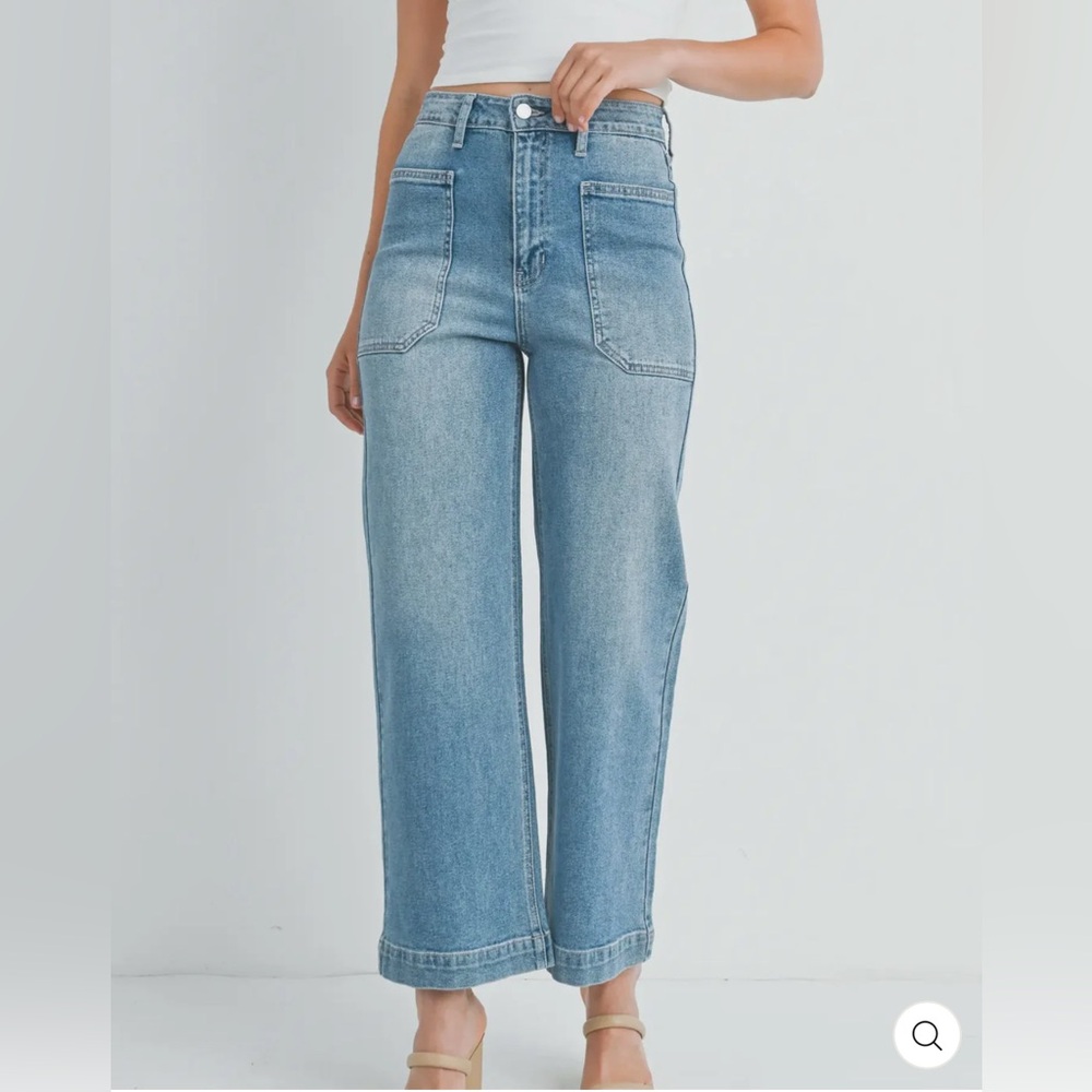 JBD Utility Pocket Jeans Size 27 Medium Light Wash High Hem